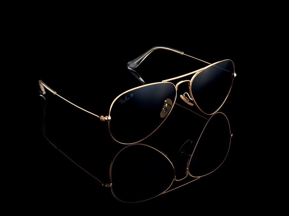 ray ban solid gold